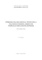 prikaz prve stranice dokumenta Primjena Holcim Agrocal proizvoda u kalcizaciji nasada jabuka na području Karlovačke županije