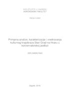 prikaz prve stranice dokumenta Primjena analize, karakterizacije i vrednovanja kulturnog krajobraza Stari Grad na Hvaru u konzervatorskoj podlozi