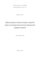 prikaz prve stranice dokumenta Utjecaj sastava hranjive otopine i gustoće sjetve na komponente prinosa hidroponski uzgojene koprive