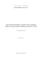 prikaz prve stranice dokumenta Usporedba bioloških svojstava triju uzgojnih linija sive pčele (Apis mellifera carnica P. 1879)