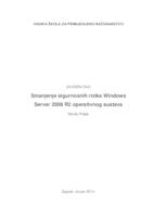 prikaz prve stranice dokumenta Smanjenje sigurnosnih rizika Windows Server 2008 R2 operativnog sustava