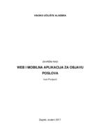 prikaz prve stranice dokumenta WEB I MOBILNA APLIKACIJA ZA OBJAVU POSLOVA