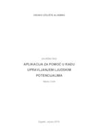 prikaz prve stranice dokumenta APLIKACIJA ZA POMOĆ U RADU UPRAVLJANJEM LJUDSKIM POTENCIJALIMA