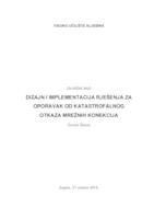 prikaz prve stranice dokumenta DIZAJN I IMPLEMENTACIJA RJEŠENJA ZA OPORAVAK OD KATASTROFALNOG OTKAZA MREŽNIH KONEKCIJA