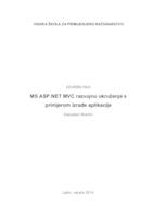 prikaz prve stranice dokumenta MS ASP.NET MVC razvojno okruženje s primjerom izrade aplikacije