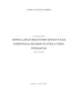 prikaz prve stranice dokumenta ISPRAVLJANJE NEGATIVNIH EFEKATA KOD KORIŠTENJA ZELENOG PLATNA U VIDEO PRODUKCIJI