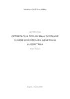 prikaz prve stranice dokumenta OPTIMIZACIJA POSLOVANJA DOSTAVNE SLUŽBE KORIŠTENJEM GENETSKIH ALGORITAMA