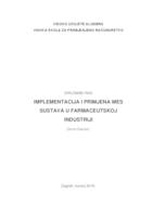 prikaz prve stranice dokumenta IMPLEMENTACIJA I PRIMJENA MES SUSTAVA U FARMACEUTSKOJ INDUSTRIJI