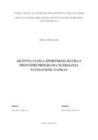 prikaz prve stranice dokumenta Aktivna uloga sportskog kluba u provedbi programa suzbijanja navijačkog nasilja