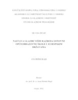 prikaz prve stranice dokumenta Nastava glazbe viših razred osnovne općeobrazovne škole u europskim državama