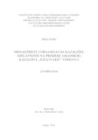 prikaz prve stranice dokumenta Menadžment i organizacija kazališne djelatnosti na primjeru Gradskog kazališta "Joza Ivakić" Vinkovci