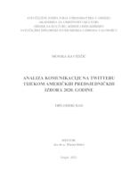 prikaz prve stranice dokumenta Analiza komunikacije na Twitteru tijekom američkih predsjedničkih izbora 2020. godine