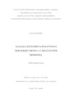 prikaz prve stranice dokumenta Analiza fenomena pojavnosti serijski ubojica u digitalnim medijima