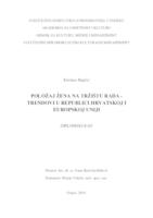 prikaz prve stranice dokumenta Položaj žena na tržištu rada - trendovi u Republici Hrvatskoj i Europskoj Uniji