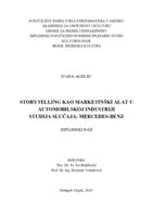 prikaz prve stranice dokumenta Storytelling kao marketinški alat u automobilskoj industriji; studija slučaja: Mercedes-Benz