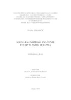 prikaz prve stranice dokumenta Socio-ekonomsko značenje Festivalskog turizma