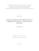 prikaz prve stranice dokumenta Razvoj i upravljanje projektom na primjeru projekta "(Od)Rastimo zajedno"