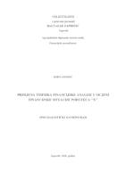 prikaz prve stranice dokumenta Primjena tehnika financijske analize u ocjeni financijske situacije poduzeća "X"