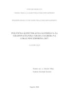 prikaz prve stranice dokumenta Politička komunikacija kandidata za gradonačelnika Grada Zagreba na lokalnim izborima 2017.