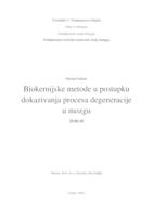 prikaz prve stranice dokumenta Biokemijske metode u postupku dokazivanja procesa degeneracije u mozgu