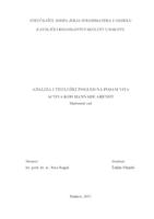 prikaz prve stranice dokumenta Analiza u teološki pogled na pojam "vita activa" kod Hanne Arendt