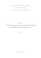 prikaz prve stranice dokumenta Utvrđivanje kvalitete financijskih izvještaja na primjeru poduzeća Kandit d.o.o.