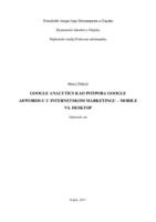 prikaz prve stranice dokumenta Google analytics kao potpora google adwordsu u internetskom marketingu - mobile vs. desktop