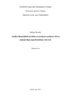 prikaz prve stranice dokumenta Analiza financijskih izvještaja na primjeru  Pevec - maloprodaja neprehrambene robe d.d.