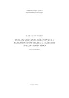 prikaz prve stranice dokumenta Analiza kretanja dokumenata u elektronskom obliku u Gradskoj upravi Grada Siska