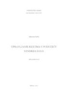 prikaz prve stranice dokumenta Upravljanje rizicima u poduzeću "Vendrija" d.o.o.