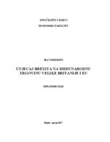 prikaz prve stranice dokumenta Utjecaj Brexita na međunarodnu trgovinu Velike Britanije i EU