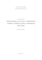 prikaz prve stranice dokumenta Prinosi i rizici ulaganja u vrijednosne papire na tržištu kapitala Republike Hrvatske