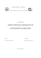 prikaz prve stranice dokumenta ZNAČAJ PROCESA EUROIZACIJE ZA GOSPODARSTVO HRVATSKE