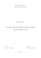 prikaz prve stranice dokumenta ANALIZA FINANCIJSKIH IZVJEŠTAJA HNK HAJDUK SPLIT Š.D.D.