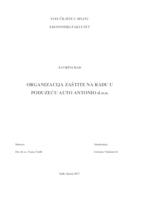 prikaz prve stranice dokumenta ORGANIZACIJA ZAŠTITE NA RADU U PODUZEĆU AUTO ANTONIO d.o.o.