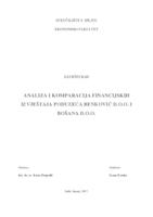 prikaz prve stranice dokumenta ANALIZA I KOMPARACIJA FINANCIJSKIH IZVJEŠTAJA PODUZEĆA BENKOVIĆ D.O.O. I BOŠANA D.O.O.