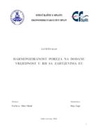 prikaz prve stranice dokumenta HARMONIZIRANOST POREZA NA DODANU VRIJEDNOST U RH SA ZAHTJEVIMA EU