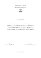 prikaz prve stranice dokumenta ANALIZA UČINKOVITOSTI KAMATNOG TRANSMISIJSKOG KANALA ECB-a ZA VRIJEME I POSLIJE FINANCIJSKE KRIZE