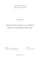 prikaz prve stranice dokumenta PRINOSI I RIZICI DIONICA NA TRŽIŠTU KAPITALA REPUBLIKE HRVATSKE