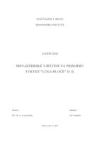 prikaz prve stranice dokumenta MENADŽERSKE VJEŠTINE NA PRIMJERU TVRTKE "LUKA PLOČE" D. D.