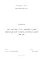 prikaz prve stranice dokumenta PROCIJENJENI UČINCI IZLASKA VELIKE BRITANIJE IZ EU NA GLOBALNI FINANCIJSKI SEKTOR