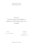 prikaz prve stranice dokumenta Analiza selekcije kadrova u poduzeću Hrvatska pošta d.d. Zagreb