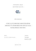 prikaz prve stranice dokumenta Utjecaj stambenih i hipotekarnih kredita na performanse poslovanja bankarskog sektora
