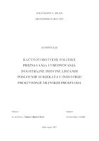 prikaz prve stranice dokumenta RAČUNOVODSTVENE POLITIKE PRIZNAVANJA I VREDNOVANJA DUGOTRAJNE IMOVINE LISTANIH POSLOVNIH SUBJEKATA U INDUSTRIJI PROIZVODNJE MLINSKIH PROIZVODA