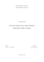 prikaz prve stranice dokumenta ANALIZA KRETANJA INDUSTRIJE U REPUBLICI HRVATSKOJ