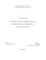 prikaz prve stranice dokumenta PONUDA ZDRAVE PREHRANE KAO KONKURENTSKA PREDNOST U UGOSTITELJSTVU