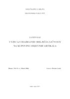 prikaz prve stranice dokumenta Utjecaj odabranih obilježja ličnosti na kupovinu odjevnih artikala