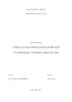 prikaz prve stranice dokumenta Upravljanje prodajnim osobljem na primjeru tvrtke Adriatic.hr