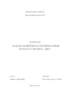 prikaz prve stranice dokumenta Analiza korištenja informacijskih sustava u hotelu Art