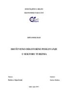 prikaz prve stranice dokumenta Društveno odgovorno poslovanje u sektoru turizma